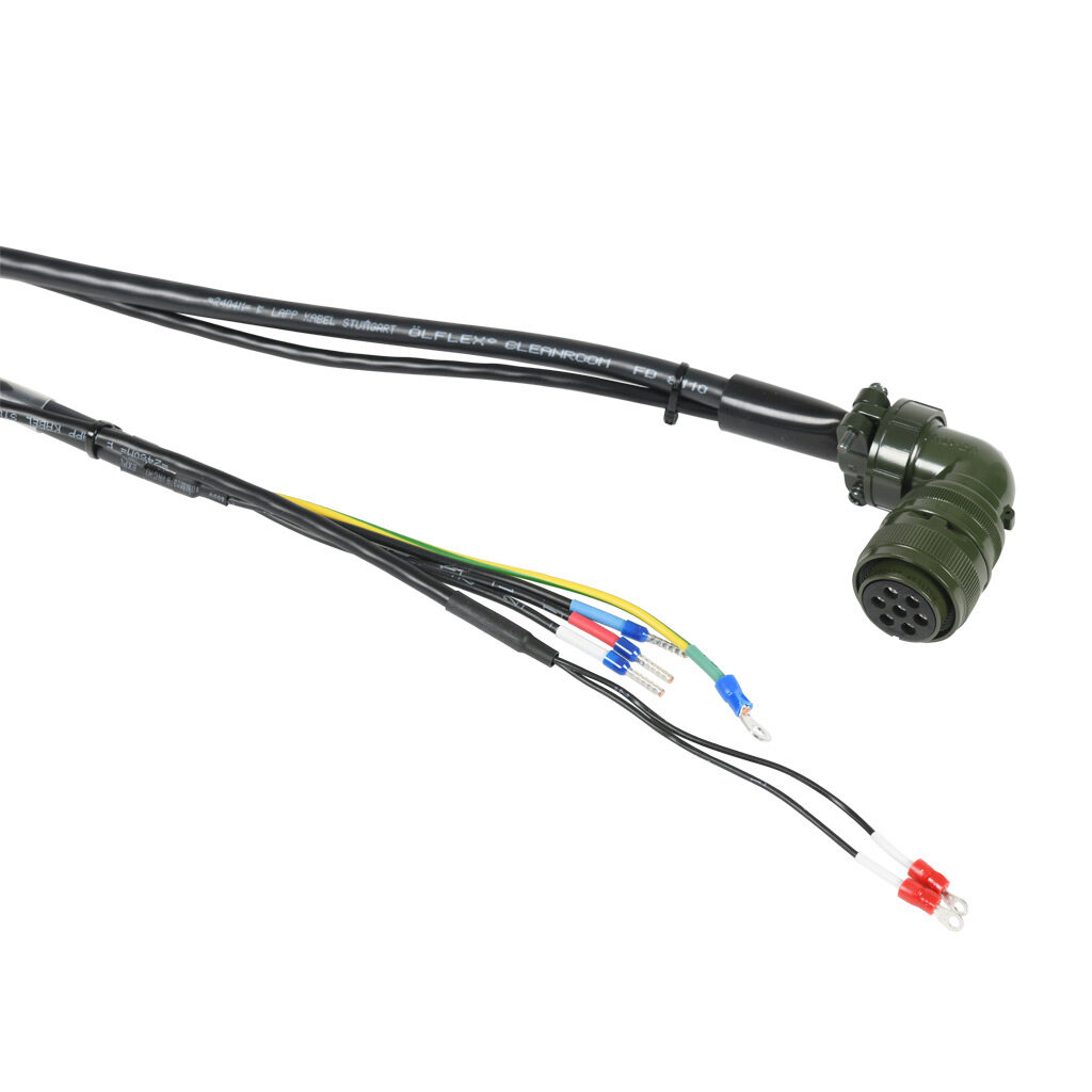 APCS-PF03NB-AD - LS Electric power flex cable, mating connectors, 9.8ft/3m cable length. For use with LS Electric 230 VAC and 460 VAC APM-FE series servo motors with brake.