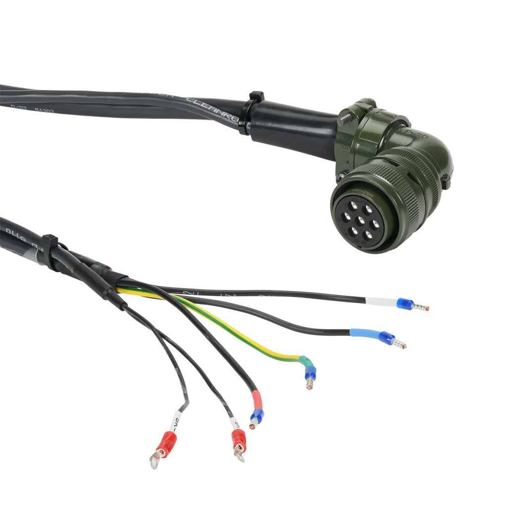 APCS-PF03NBX-AD - LS Electric power flex cable, mating connectors, 9.8ft/3m cable length. For use with LS Electric 230 VAC APM-FE16D and APM-FE22D servo motors with brake.