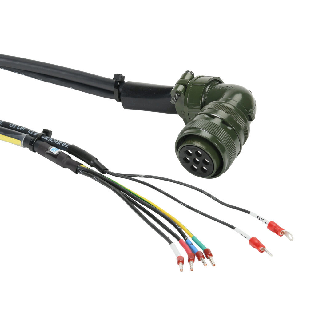 APCS-PF03NBX1-AD - LS Electric power flex cable, mating connectors, 9.8ft/3m cable length. For use with LS Electric 230 VAC APM-FE15A servo motors with brake.