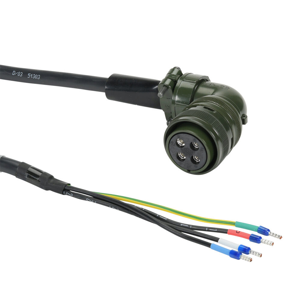APCS-PF05ISX-AD - LS Electric power flex cable, mating connectors, 16.4ft/5m cable length. For use with LS Electric 230 VAC APM-FF35D servo motors without brake.