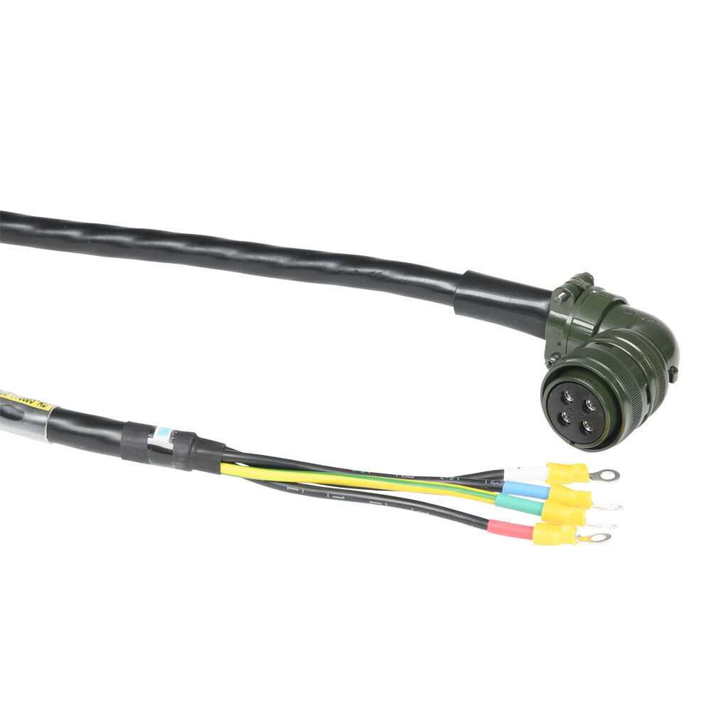 APCS-PF05JS-AD - LS Electric power flex cable, mating connectors, 16.4ft/5m cable length. For use with LS Electric 230 VAC APM-FF55D series servo motors without brake.