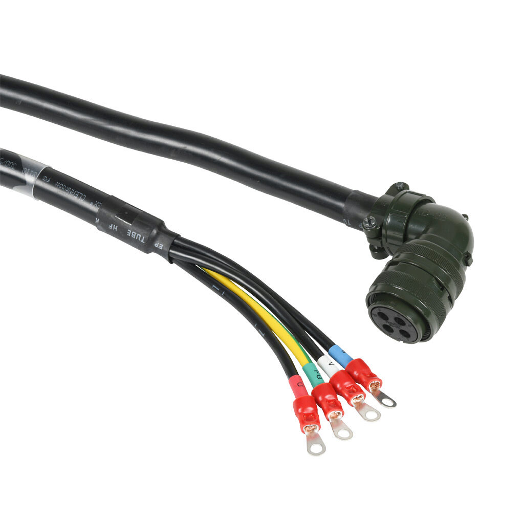 APCS-PF05JS2-AD - LS Electric power flex cable, mating connectors, 16.4ft/5m cable length. For use with LS Electric 230 VAC APM-FF75D series servo motors without brake.