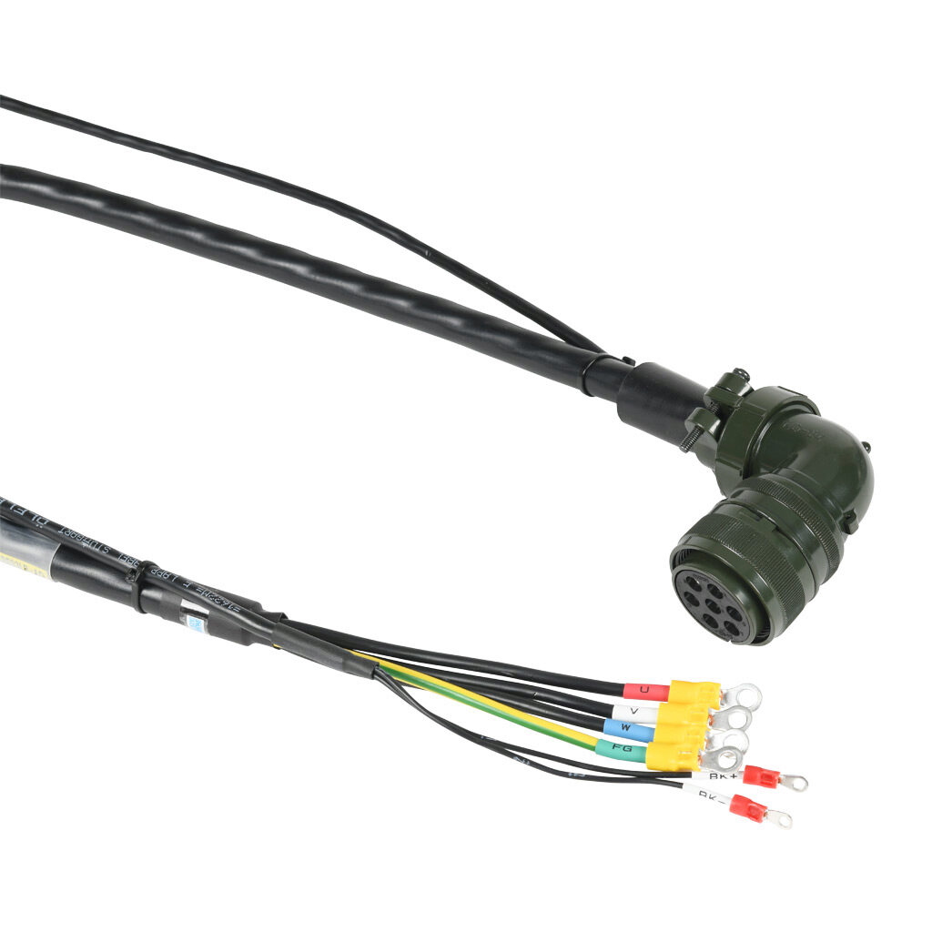 APCS-PF05LB-AD - LS Electric power flex cable, mating connectors, 16.4ft/5m cable length. For use with LS Electric 230 VAC APM-FF55D series servo motors with brake.