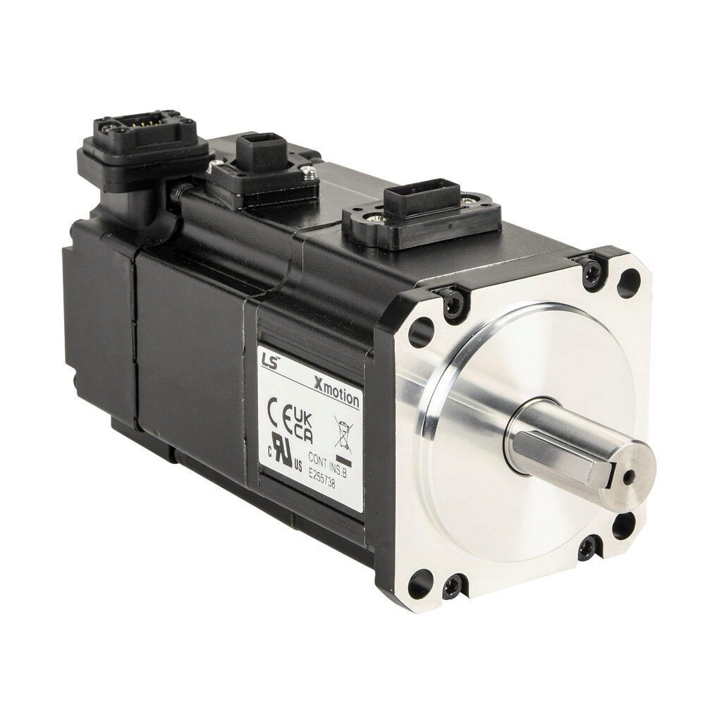 APMC-FBL01AMK2-8-AD - LS Electric low inertia DC brushless servo motor, 100W, 3-phase input, 19-bit (524288 ppr) encoder, integrated brake. For use with LS Electric PHOX-03-080NS-AD 3A drive.