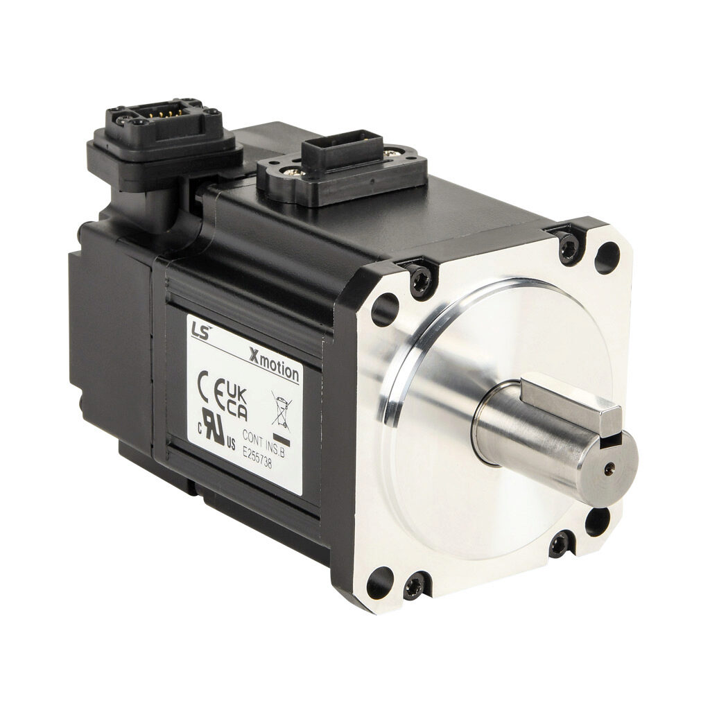 APMC-FBL02AMK-8-AD - LS Electric low inertia DC brushless servo motor, 200W, 3-phase input, 19-bit (524288 ppr) encoder. For use with LS Electric PHOX-06-080NS-AD 6A drive.