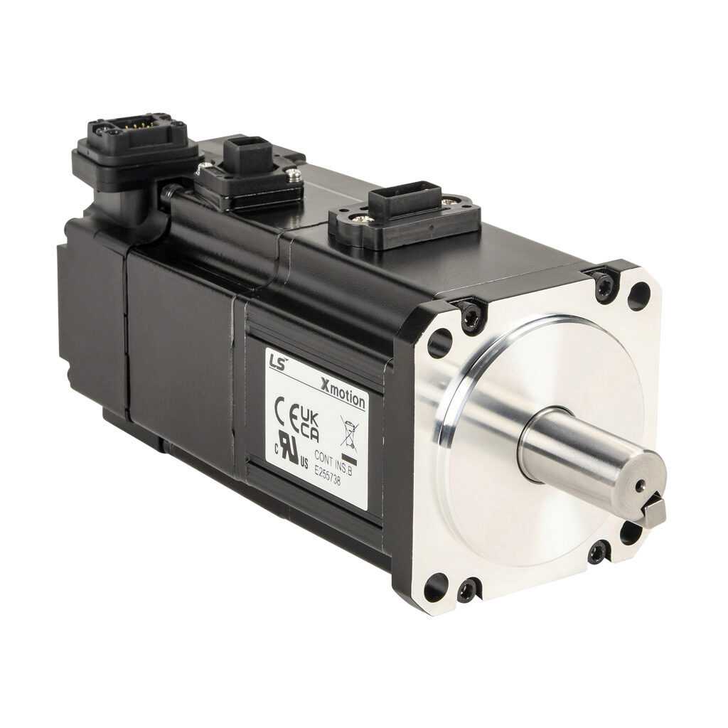 APMC-FBL02AMK2-8-AD - LS Electric low inertia DC brushless servo motor, 200W, 3-phase input, 19-bit (524288 ppr) encoder, integrated brake. For use with LS Electric PHOX-06-080NS-AD 6A drive.