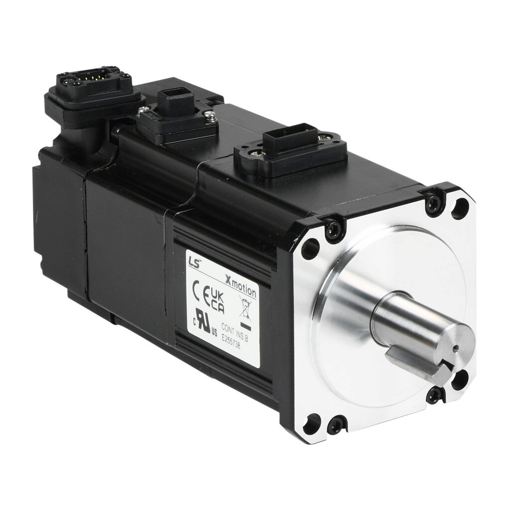 APMC-FBL02AMK2-AD - LS Electric low inertia AC brushless servo motor, 200W, 3-phase input, 19-bit (524288 ppr) encoder, integrated brake. For use with LS Electric L7PA004U-AD and iX7NHA004U-AD 400W drives.