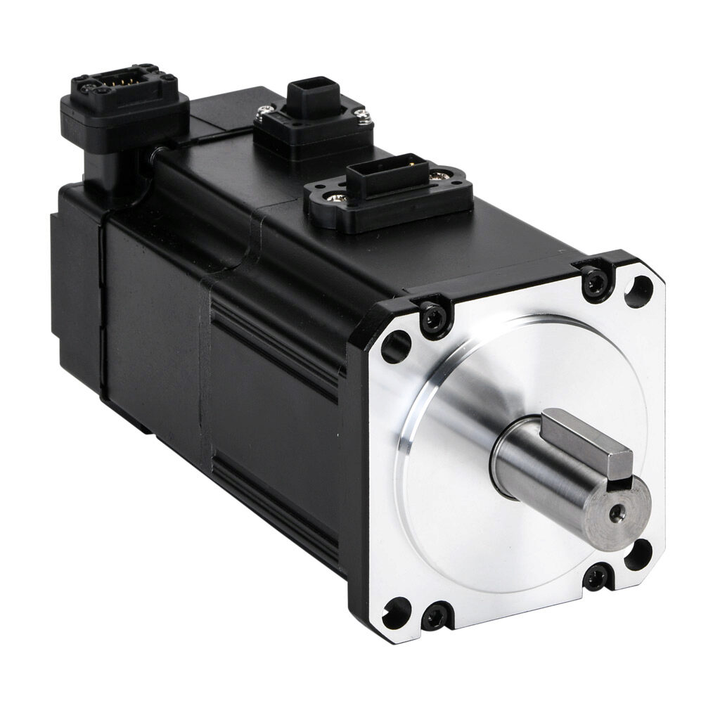 APMC-FBL02AYK2-AD - LS Electric low inertia AC brushless servo motor, 200W, 3-phase input, 17-bit (131072 ppr) encoder, integrated brake. For use with LS Electric L7C L7CA004U-AD 400W drive.