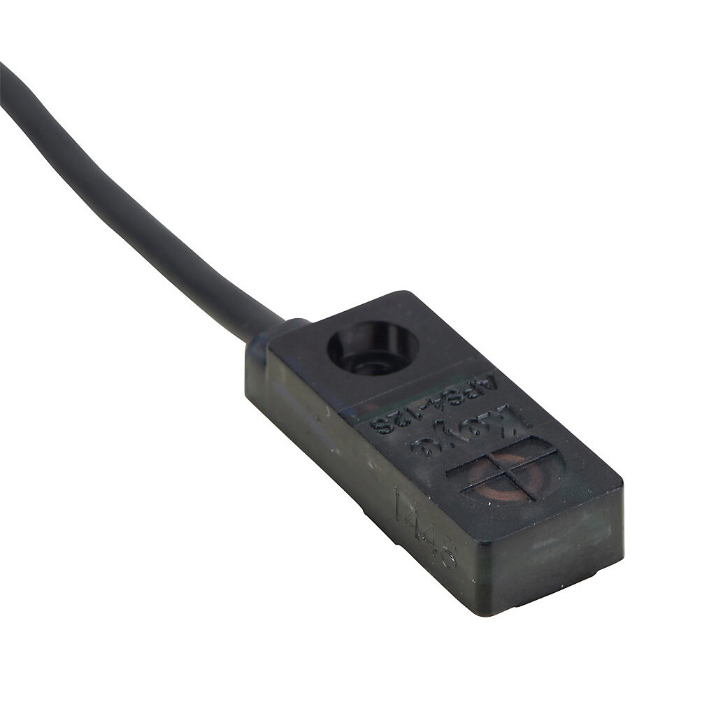 APS4-12S-Z-D - JTEKT inductive proximity sensor, rectangular, 12 x 27 x 7mm body, polycarbonate housing, top sensing, NPN/PNP, N.O. output, 4mm sensing distance, non-flush, 200 Hz switching frequency, IP67, pigtail.