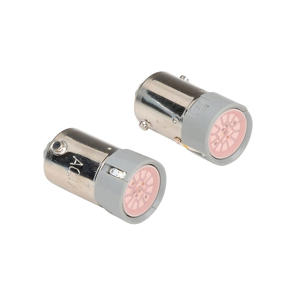 APX510-24R - Fuji Electric bulb, LED, replacement, 24 VAC/VDC, BA9s/13 bayonet, red, 12 mA AC, 11 mA DC, 0.8W. Package of 2.