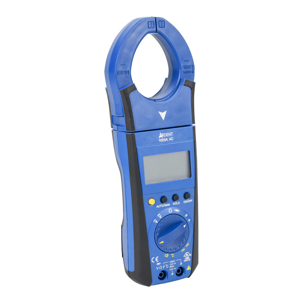 ARD-CM1000AC - ARDENT clamp meter, AC/DC voltage, AC current, resistance, capacitance, frequency and temperature, 1000A, CAT IV 600V/CAT lll 1000V.