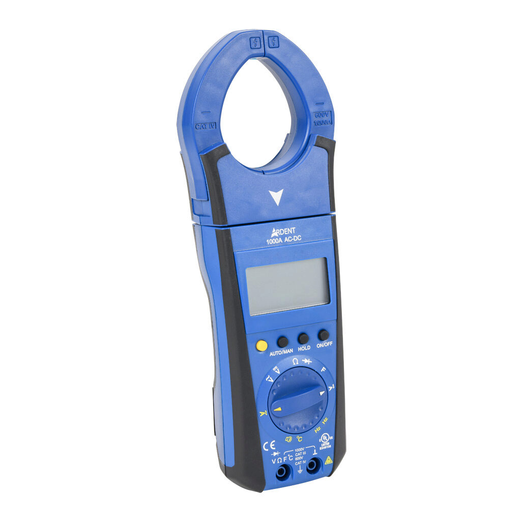 ARD-CM1000ACDC - ARDENT clamp meter, AC/DC voltage, AC/DC current, resistance, capacitance, frequency and temperature, 1000A, CAT IV 600V/CAT lll 1000V, True RMS.