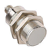 AT1-A0-1H - Micro Detectors inductive proximity sensor, tubular, 30mm diameter x 60mm body, nickel-plated brass housing, NPN/PNP, N.O. output, 10mm sensing distance, flush, 150 Hz switching frequency, IP67, 4-pin M12 quick-disconnect.