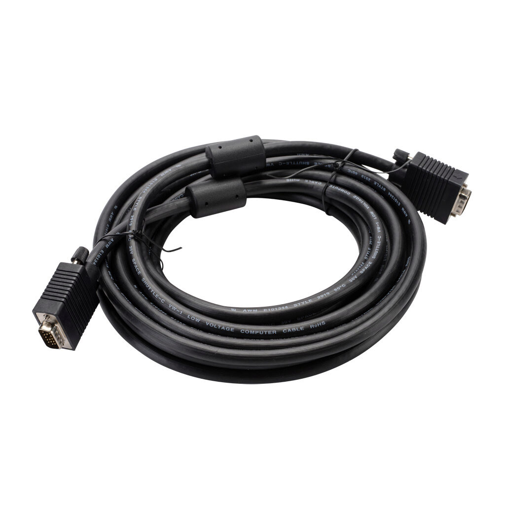 ATM-CBL-VGA25 - AutomationDirect video cable, 15-pin D-sub HD15 male to 15-pin D-sub HD15 male, 25ft cable length. For use with VGA enabled desktops and laptops to a VGA display.