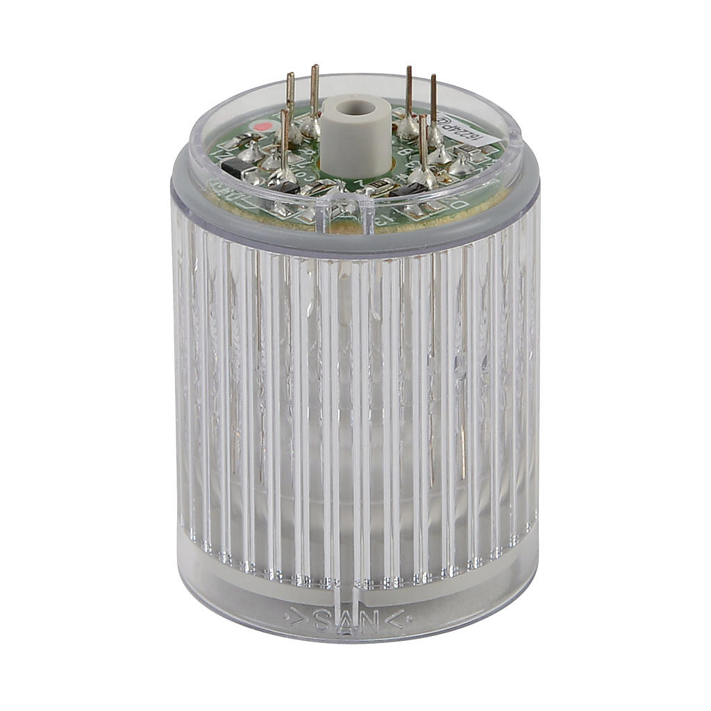 B72100192-1F1 - Patlite LED light element, 30mm diameter, red, permanent light function, 24 VAC/VDC, clear lens. For use with MP and MPS series signal towers.