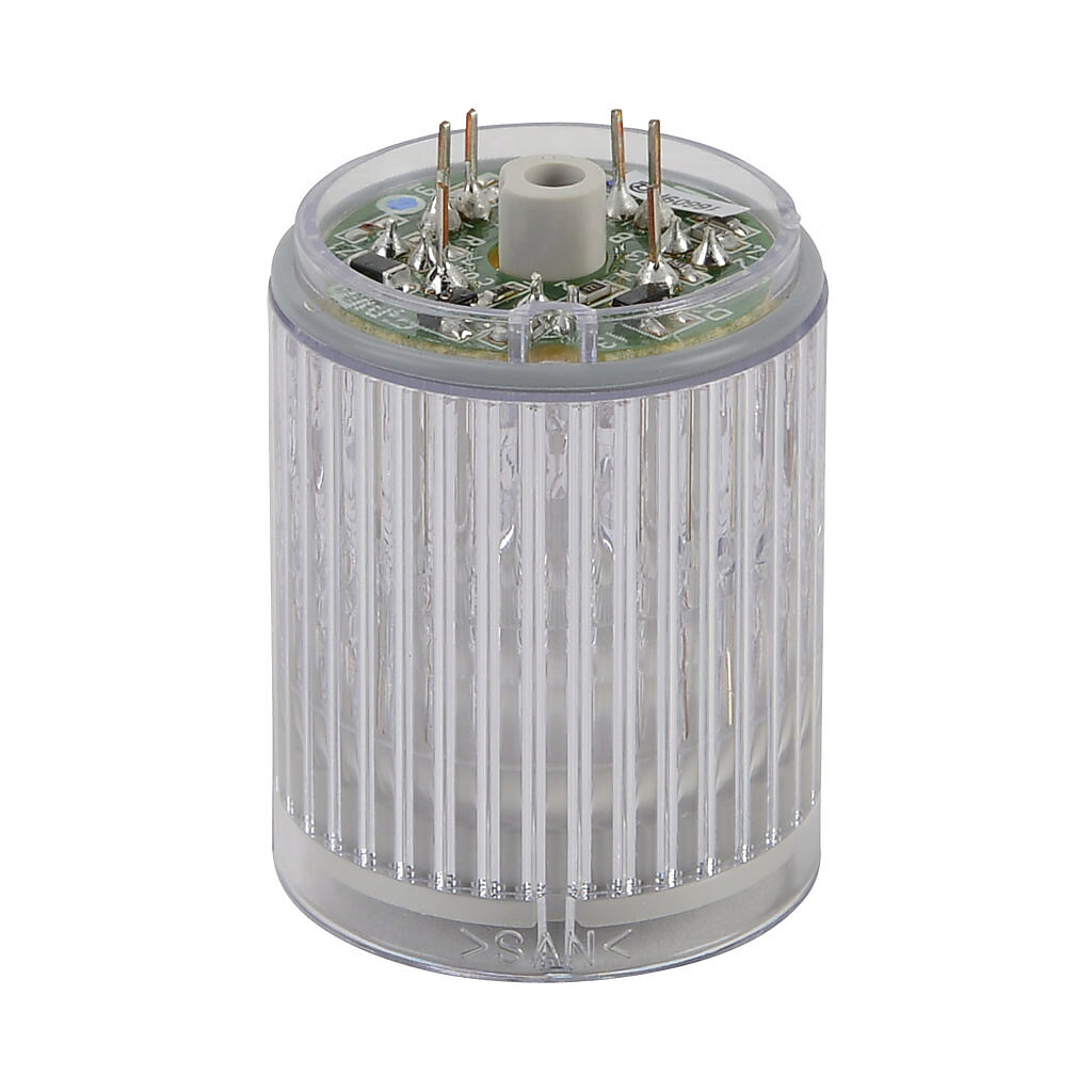 B72100192-4F1 - Patlite LED light element, 30mm diameter, blue, permanent light function, 24 VAC/VDC, clear lens. For use with MP and MPS series signal towers.