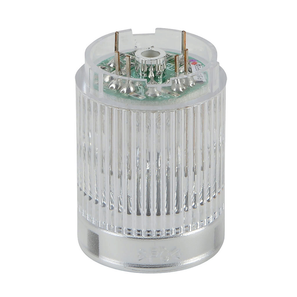 B72100226-1F1 - Patlite LED light element, 25mm diameter, red, permanent light function, 24 VDC, PNP polarity, clear lens. For use with ME and MES series signal towers.