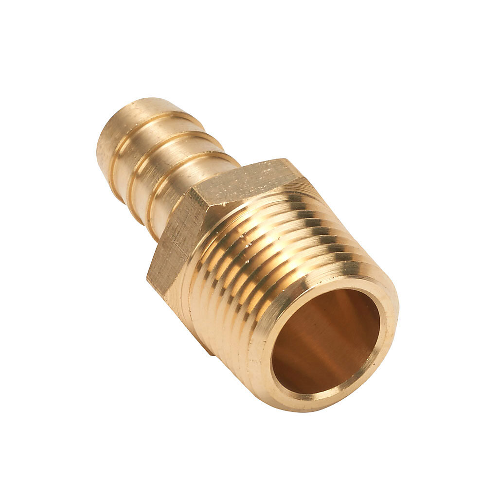BAHB-12-12N - NITRA water, oil, air or gases threaded fitting, hose barb, brass body, brass threads, (1) 1/2in male NPT to (1) 1/2in hose. Package of 5.