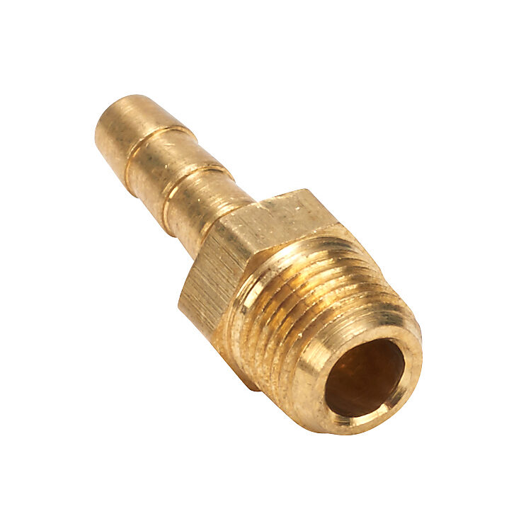 BAHB-316-18N - NITRA water, oil, air or gases threaded fitting, hose barb, brass body, brass threads, (1) 1/8in male NPT to (1) 3/16in hose. Package of 5.