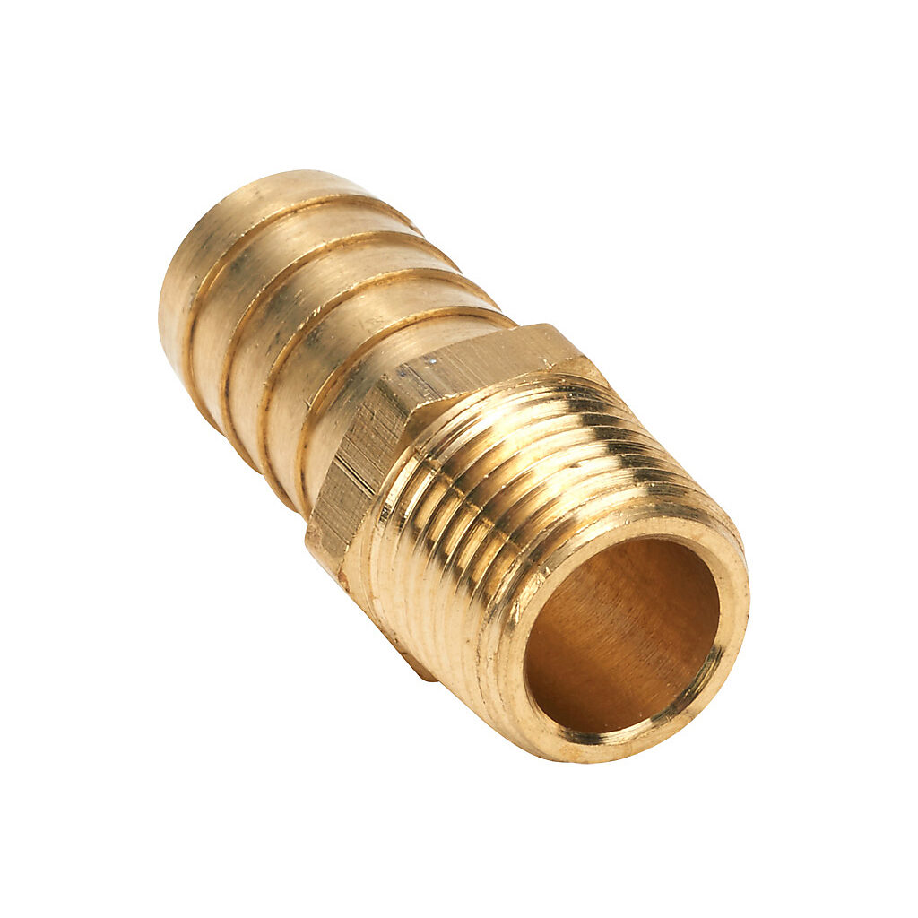 BAHB-34-12N - NITRA water, oil, air or gases threaded fitting, hose barb, brass body, brass threads, (1) 1/2in male NPT to (1) 3/4in hose. Package of 3.