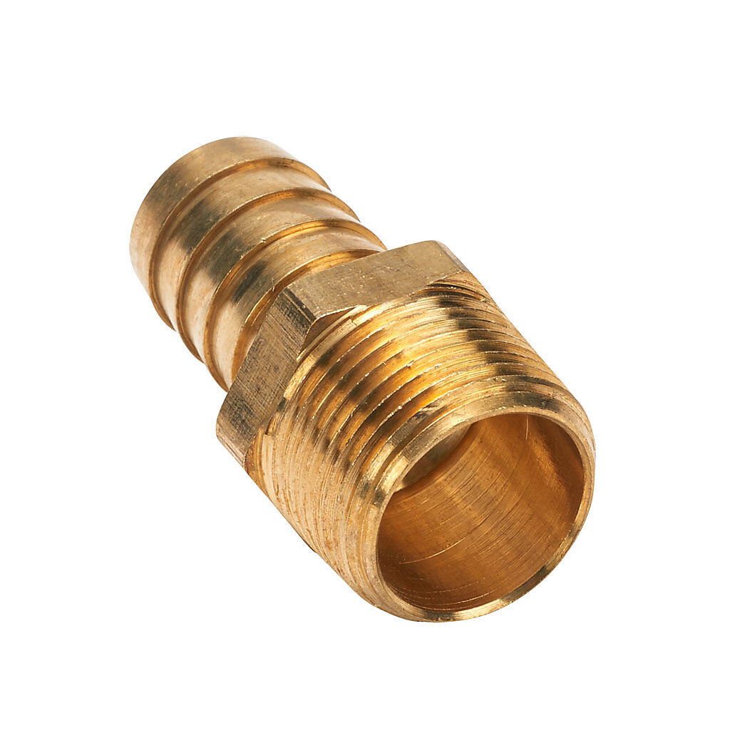 BAHB-34-34N - NITRA water, oil, air or gases threaded fitting, hose barb, brass body, brass threads, (1) 3/4in male NPT to (1) 3/4in hose. Package of 3.
