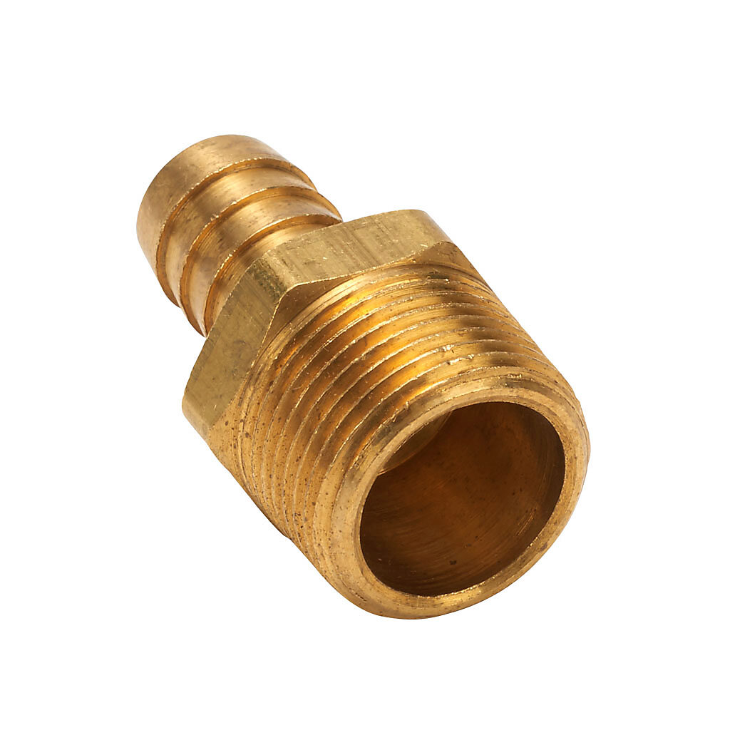 BAHB-58-34N - NITRA water, oil, air or gases threaded fitting, hose barb, brass body, brass threads, (1) 3/4in male NPT to (1) 5/8in hose. Package of 3.
