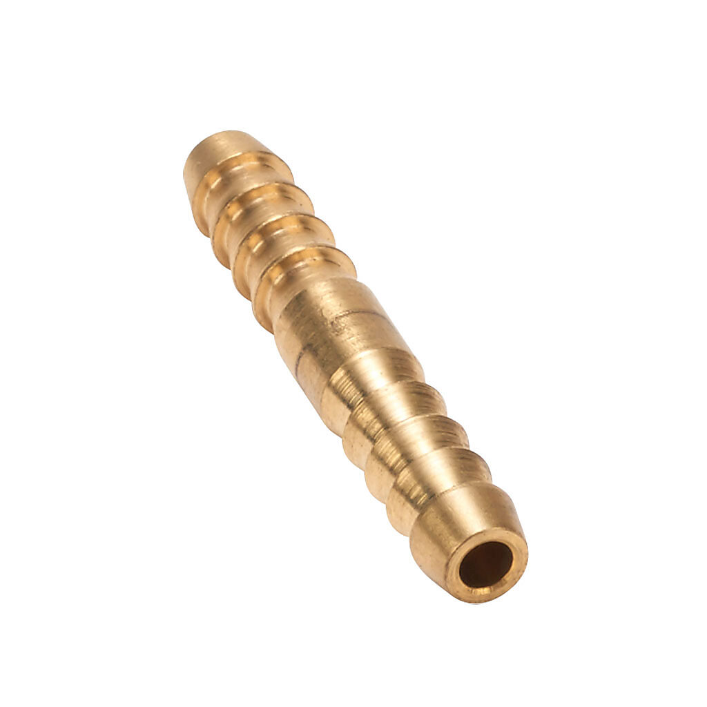 BAHM-316 - NITRA water, oil, air or gases barbed fitting, hose mender, brass body, brass threads, (1) 3/16in hose to (1) 3/16in hose. Package of 5.