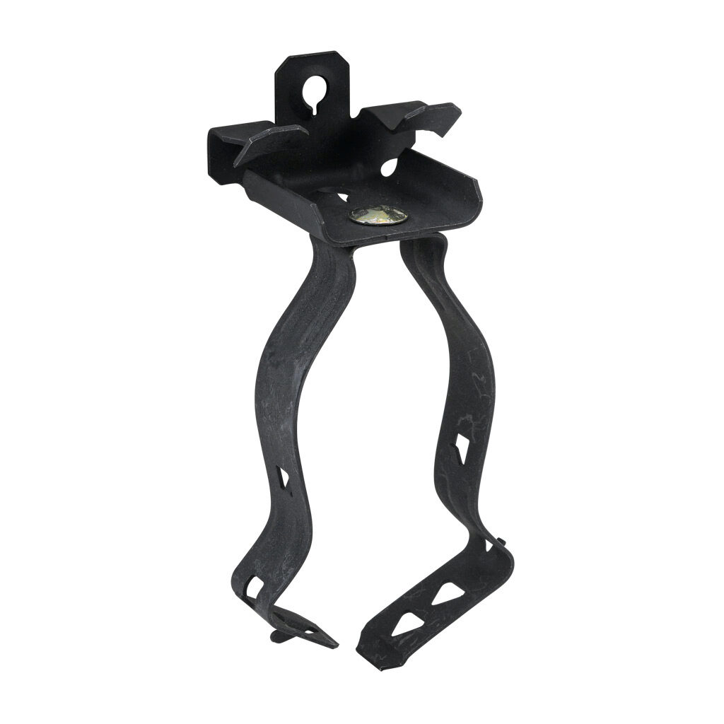 BC18KC112 - Minerallac hammer-on beam clamp conduit hanger assembly, spring clip, bottom mount, 75 lbs, UL Type UL 2239. Package of 100. For use with 1/8 to 1/4in flanges and 1-1/2in conduit.