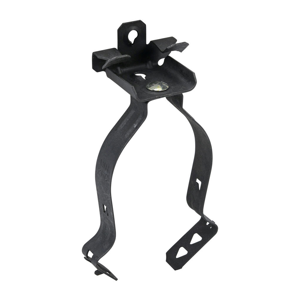 BC18KC2-10 - Minerallac hammer-on beam clamp conduit hanger assembly, spring clip, bottom mount, 75 lbs, UL Type UL 2239. Package of 10. For use with 1/8 to 1/4in flanges and 2in conduit.