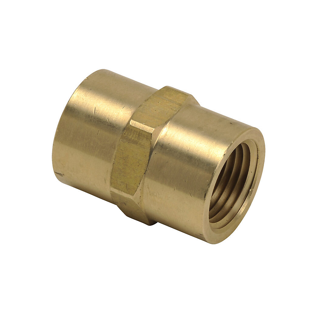 BFFC-12N - NITRA pneumatic threaded fitting, straight, brass body, brass threads, (1) 1/2in female NPT to (1) 1/2in female NPT. Package of 2.