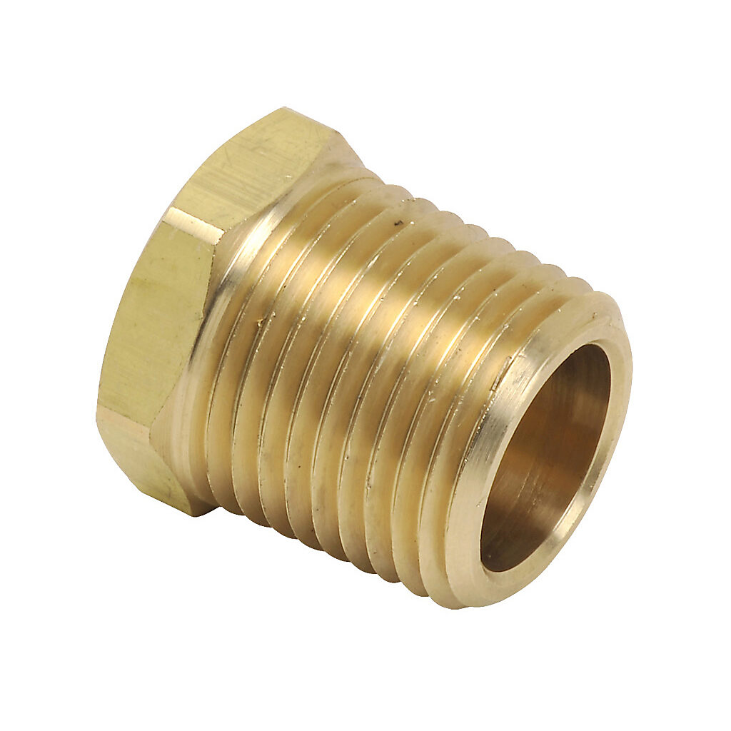 BFHHP-12N - NITRA pneumatic threaded fitting, hex head plug, brass body, brass threads, 1/2in male NPT. Package of 5.