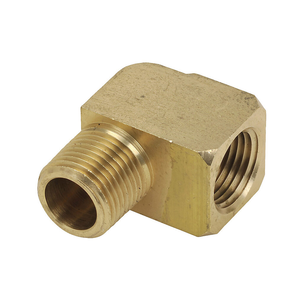 BFSE-12N - NITRA pneumatic threaded fitting, street elbow, brass body, brass threads, (1) 1/2in male NPT to (1) 1/2in female NPT. Package of 2.