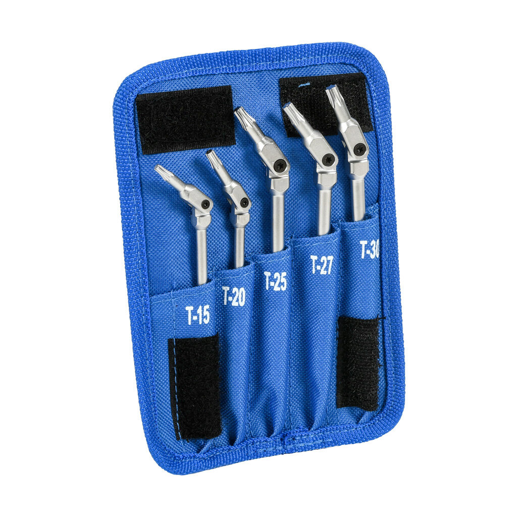 BH00019 - Bondhus HEX-PRO pivot head wrench set, Torx, 5 pieces, heat-treated steel, 270 degree rotating arm.