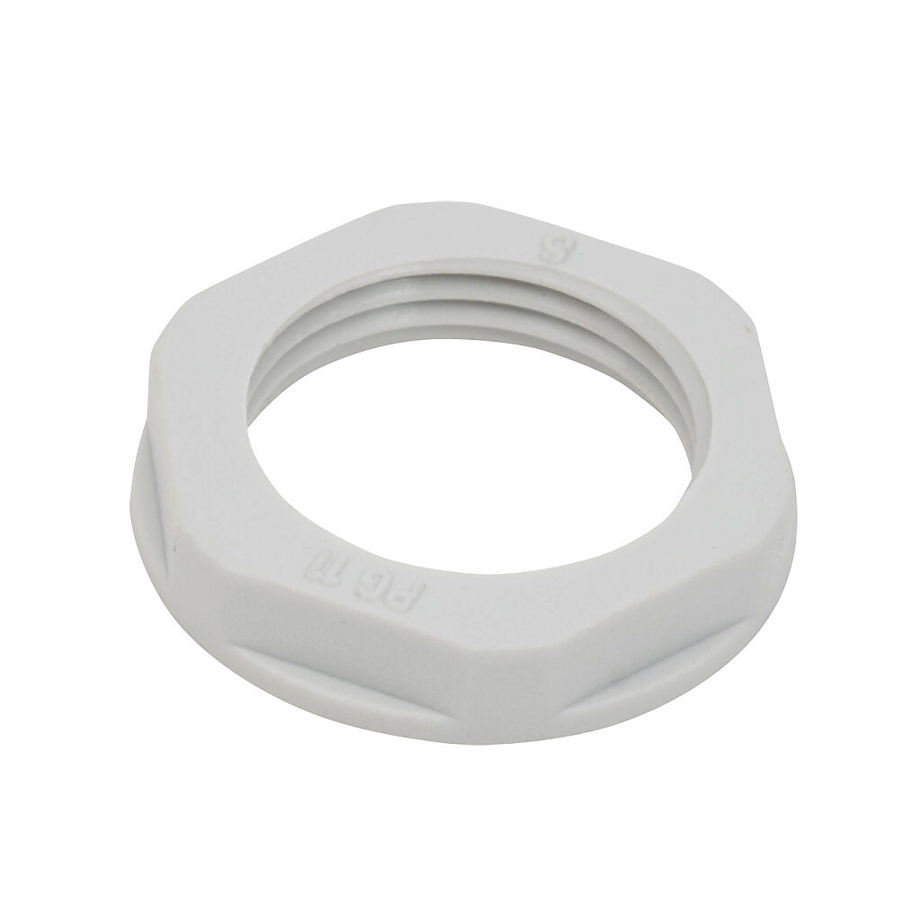 BL-13 - Bimed hex nut, PG11 thread type, polyamide, light gray. Package of 5.
