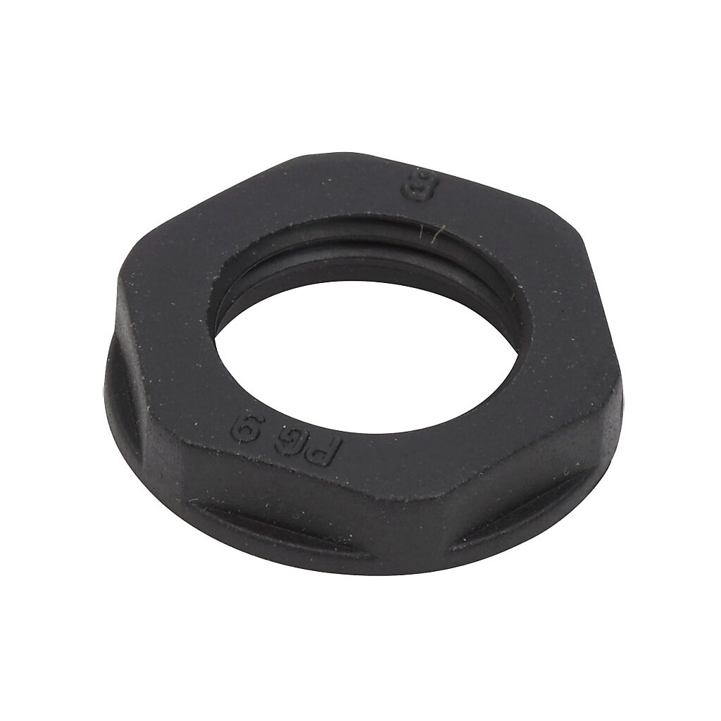 BL-22 - Bimed hex nut, PG9 thread type, polyamide, black. Package of 5.