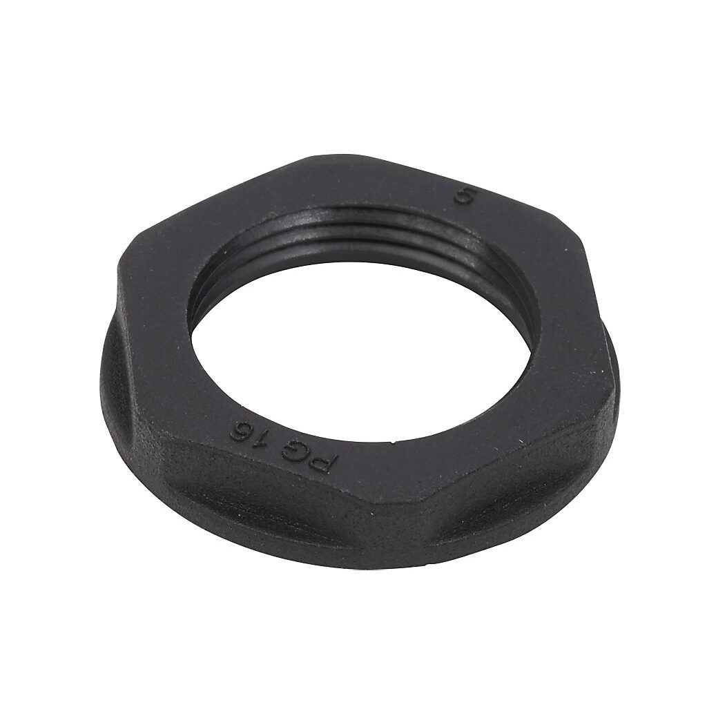 BL-25 - Bimed hex nut, PG16 thread type, polyamide, black. Package of 5.