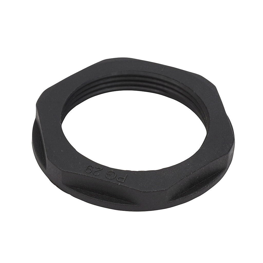 BL-27 - Bimed hex nut, PG29 thread type, polyamide, black. Package of 5.