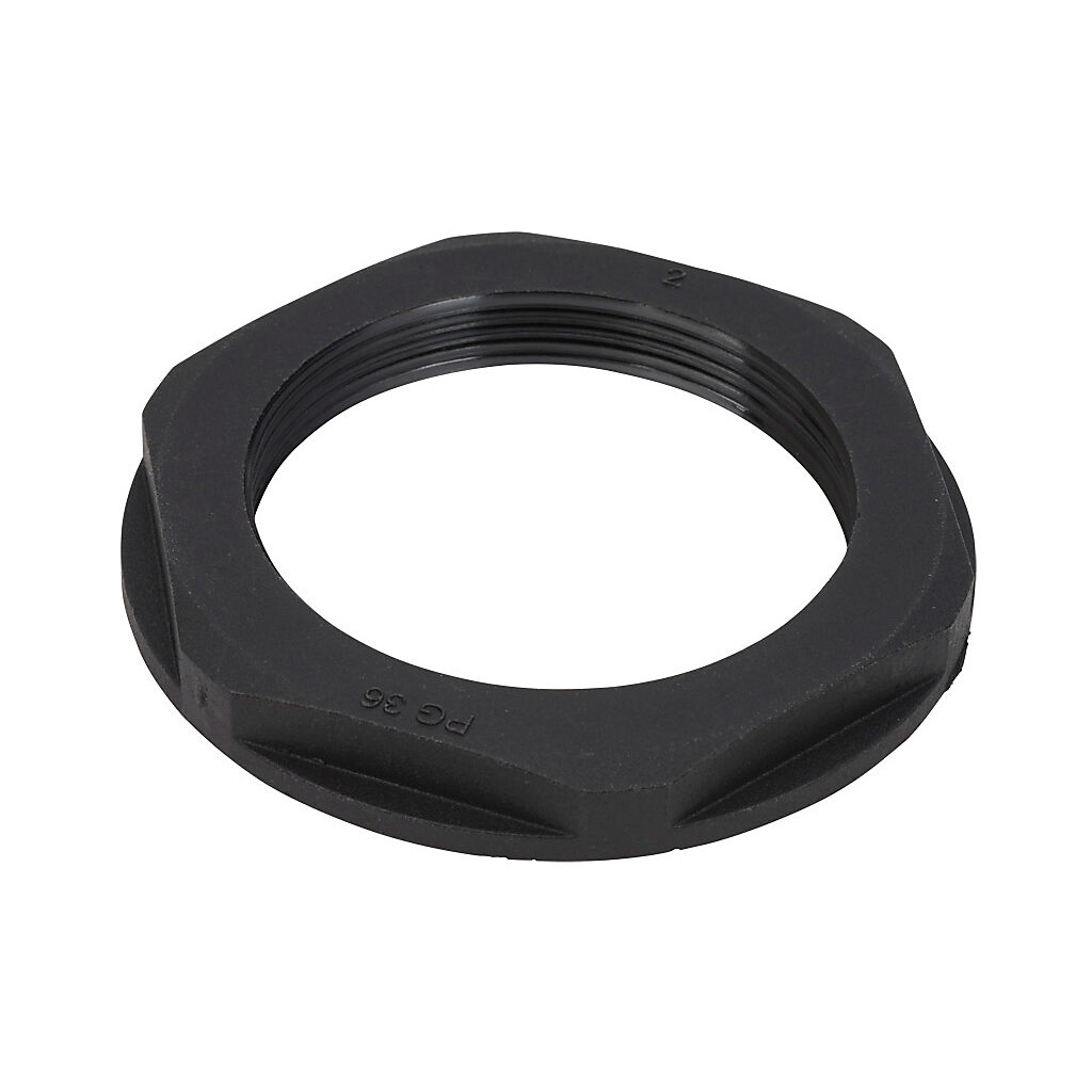 BL-28 - Bimed hex nut, PG36 thread type, polyamide, black. Package of 2.