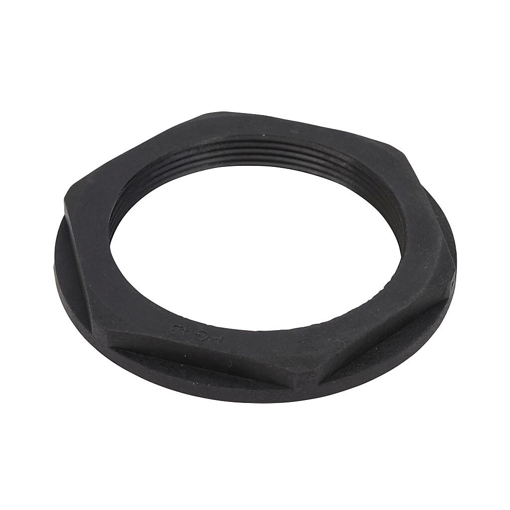 BL-29 - Bimed hex nut, PG42 thread type, polyamide, black. Package of 2.