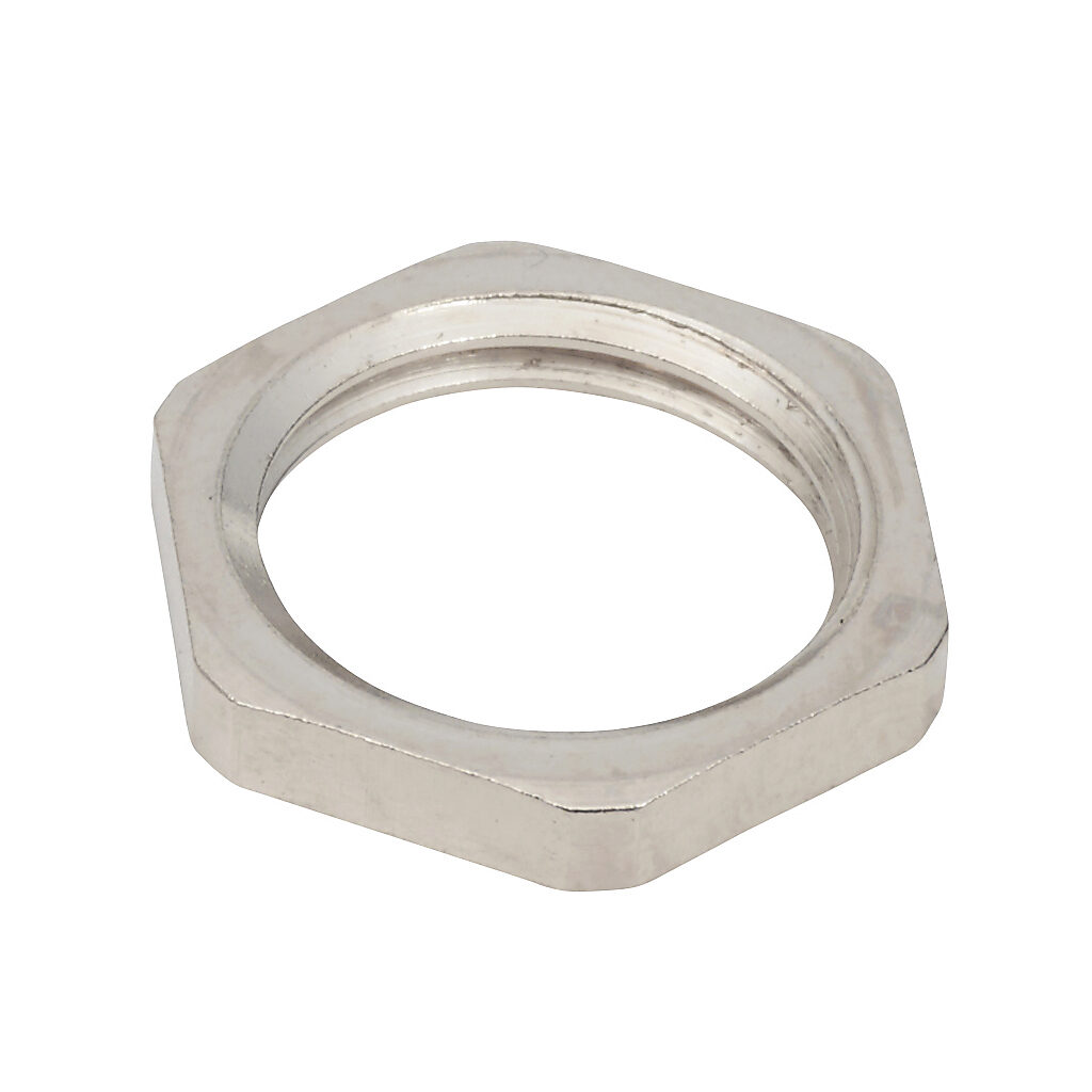 BMBL-02 - Bimed hex nut, M16 x 1.5mm thread type, nickel-plated brass. Package of 5.
