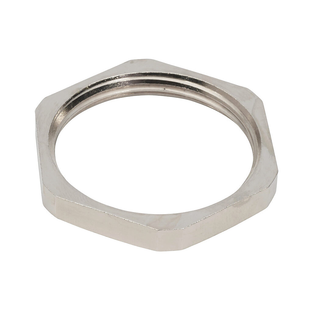 BMBL-05 - Bimed hex nut, M32 x 1.5mm thread type, nickel-plated brass. Package of 5.