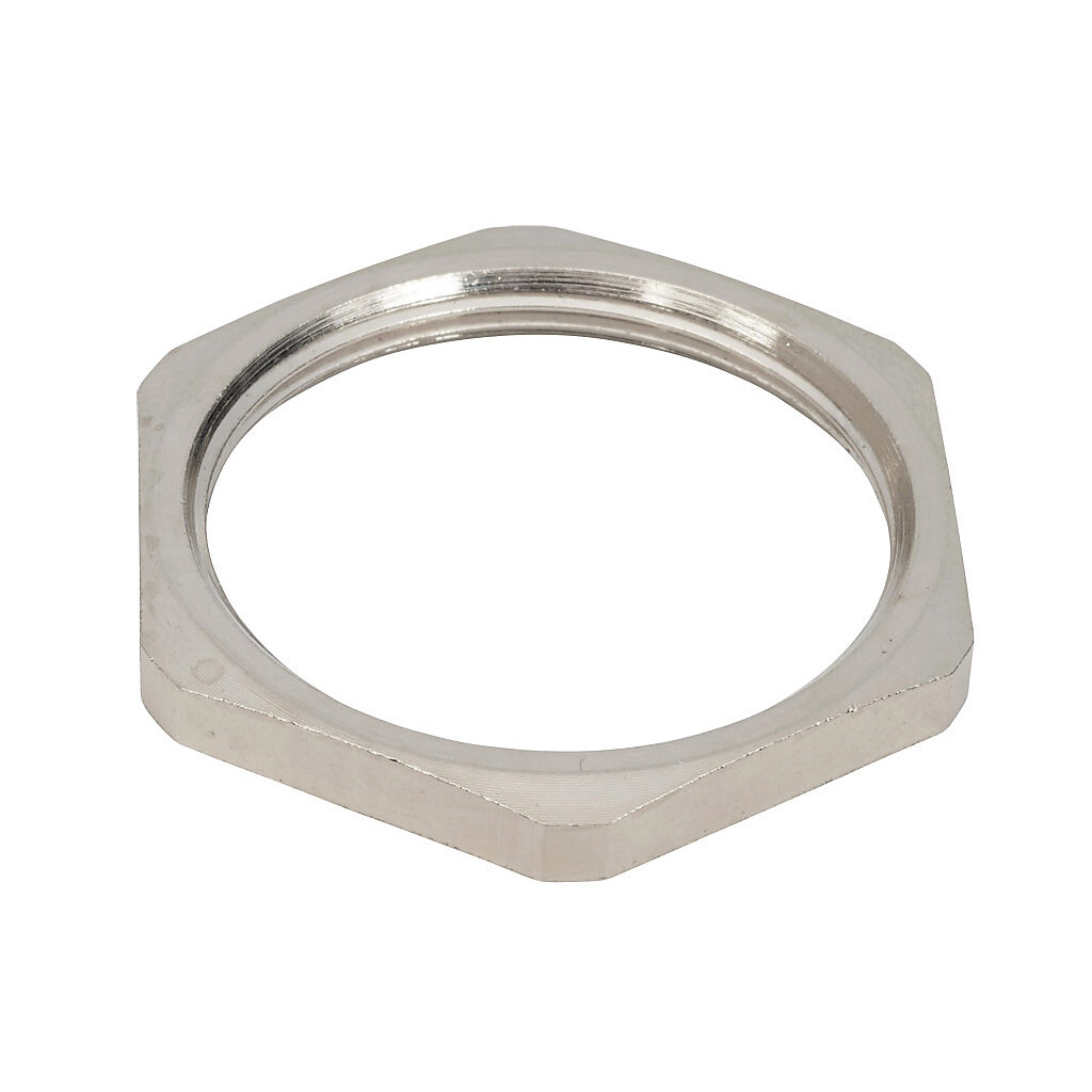 BMBL-06 - Bimed hex nut, M40 x 1.5mm thread type, nickel-plated brass. Package of 2.