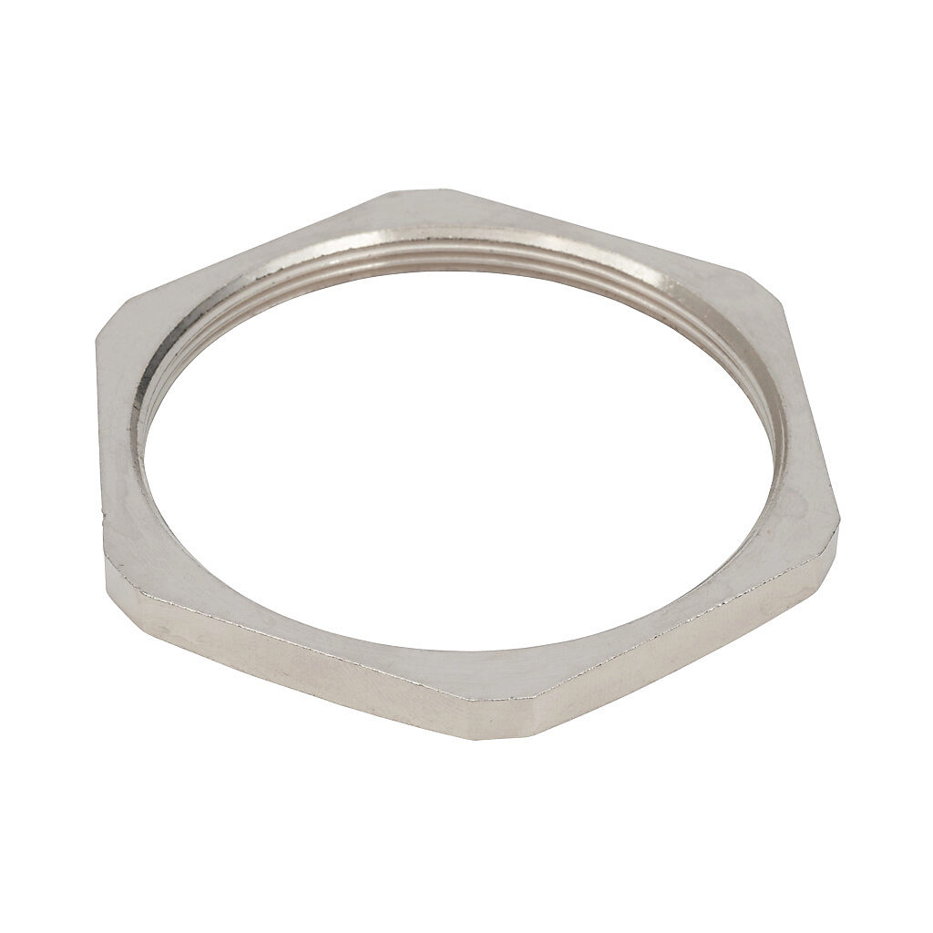 BMBL-08 - Bimed hex nut, M63 x 1.5mm thread type, nickel-plated brass. Package of 2.