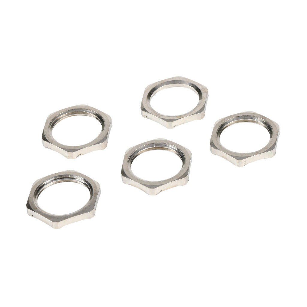 BMEL-03 - Bimed EMC hex nut, M20 x 1.5mm thread type, nickel-plated brass. Package of 5.