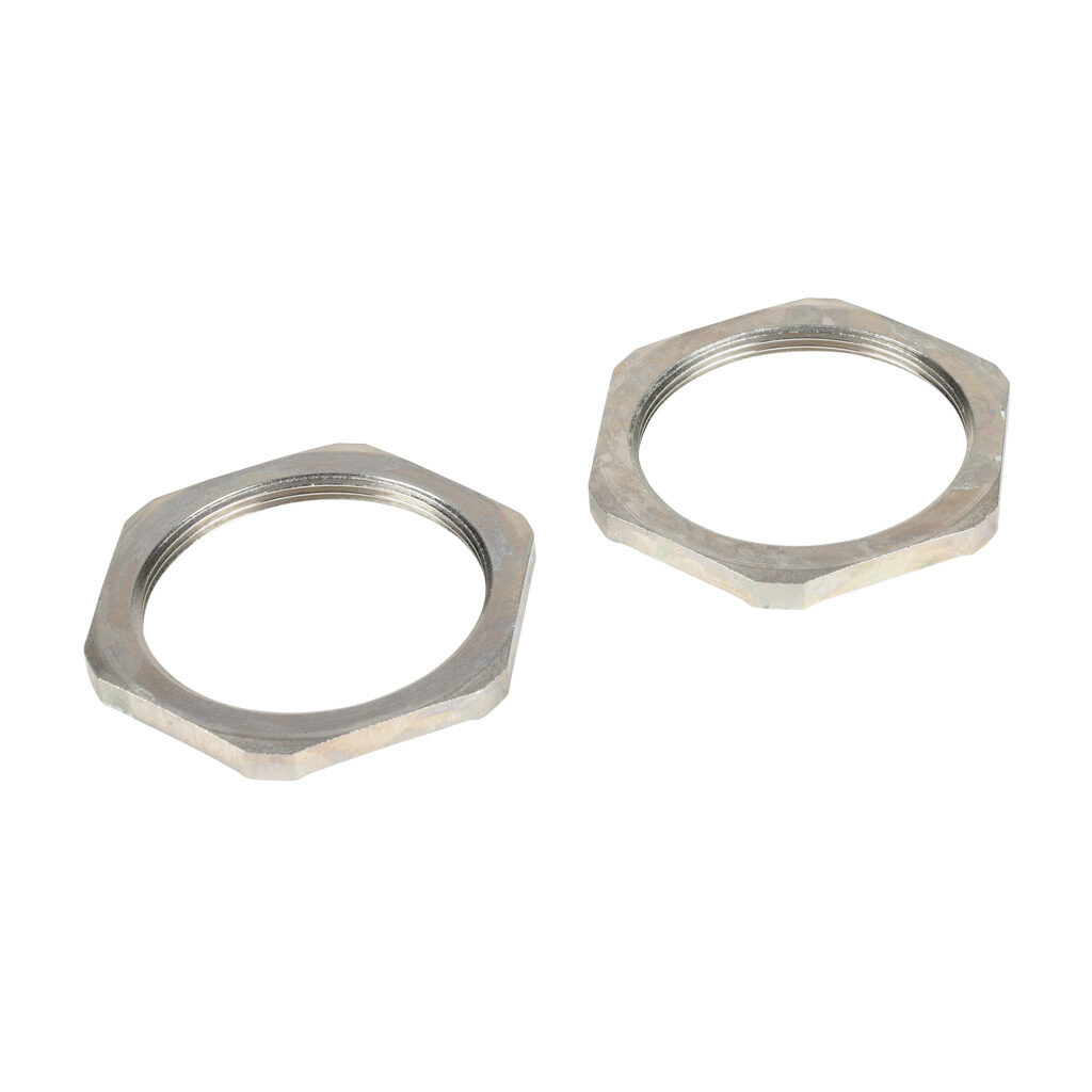 BMEL-07 - Bimed EMC hex nut, M50 x 1.5mm thread type, nickel-plated brass. Package of 2.