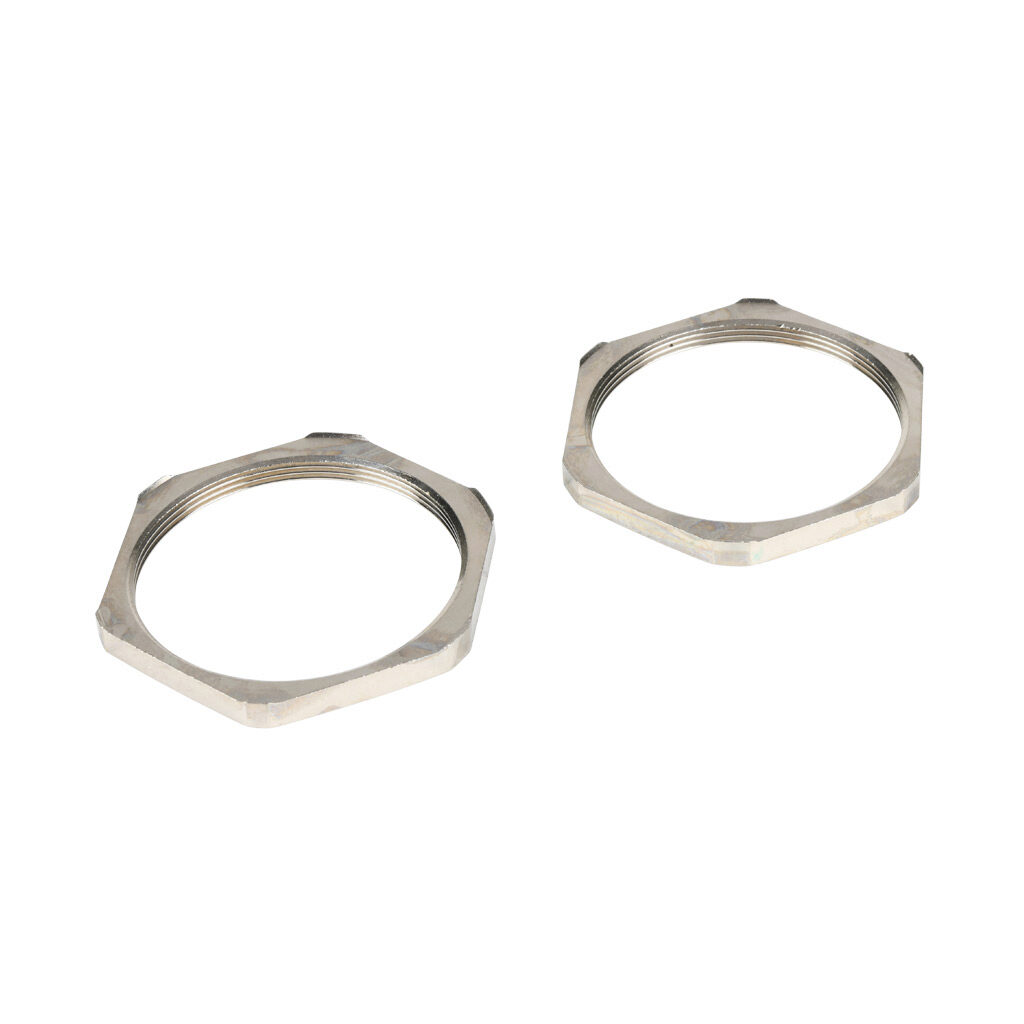 BMEL-08 - Bimed EMC hex nut, M63 x 1.5mm thread type, nickel-plated brass. Package of 2.