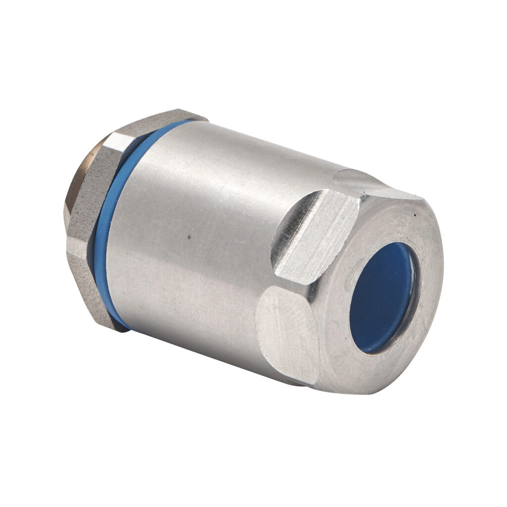 BMHG1-01-L - Bimed hygienic cable gland, M16 x 1.5mm thread type, stainless steel, accepts 5 to 10mm diameter cable, IP66, IP68 and IP69. Mounting hardware included. Allen wrench size 10mm, use adapter BMFGT-02 to reduce Allen wrench size to 6mm.