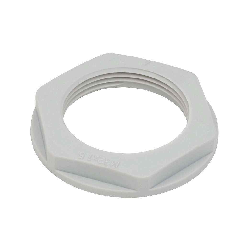 BML-14 - Bimed hex nut, M32 x 1.5mm thread type, polyamide, light gray. Package of 5.
