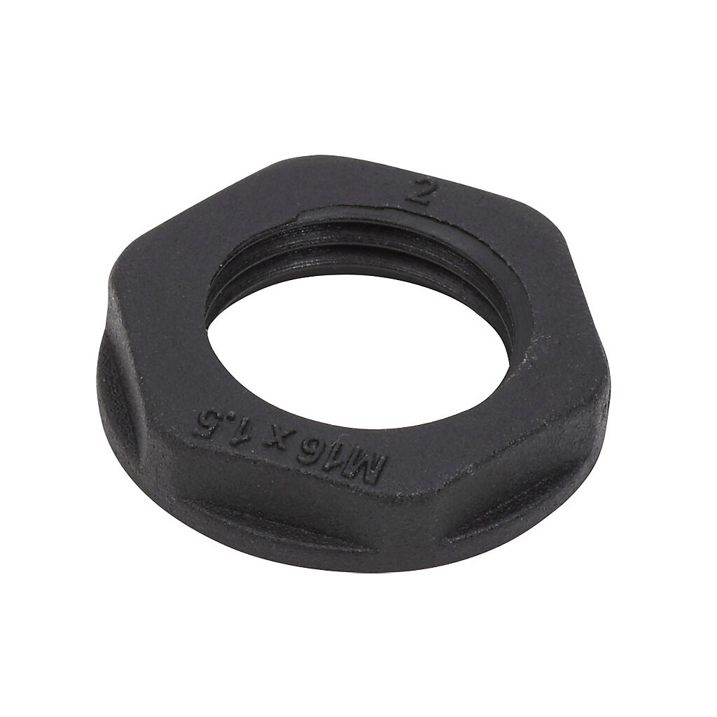 BML-21 - Bimed hex nut, M16 x 1.5mm thread type, polyamide, black. Package of 5.