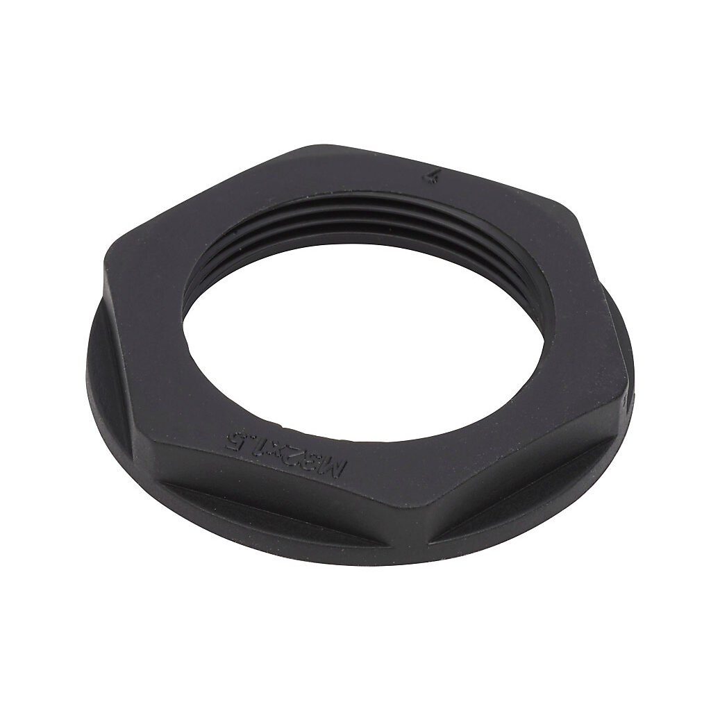 BML-24 - Bimed hex nut, M32 x 1.5mm thread type, polyamide, black. Package of 5.